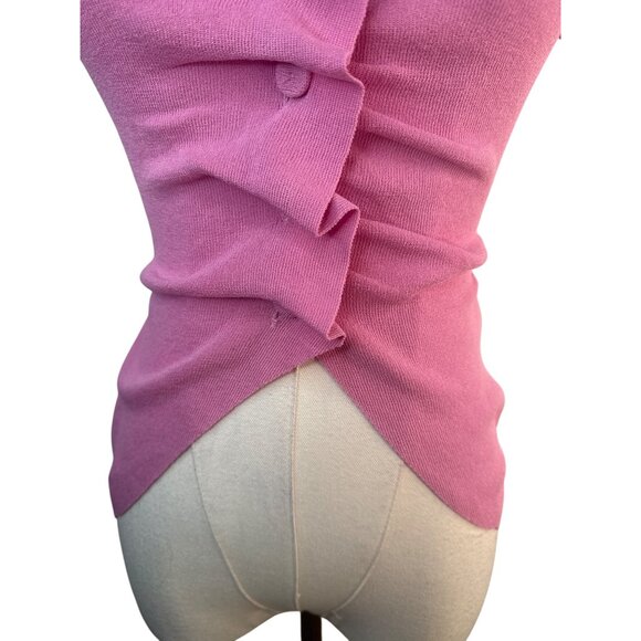 ZARA Pink Ruched Front Top Small Viscose & Polyamide Blend - Picture 7 of 14